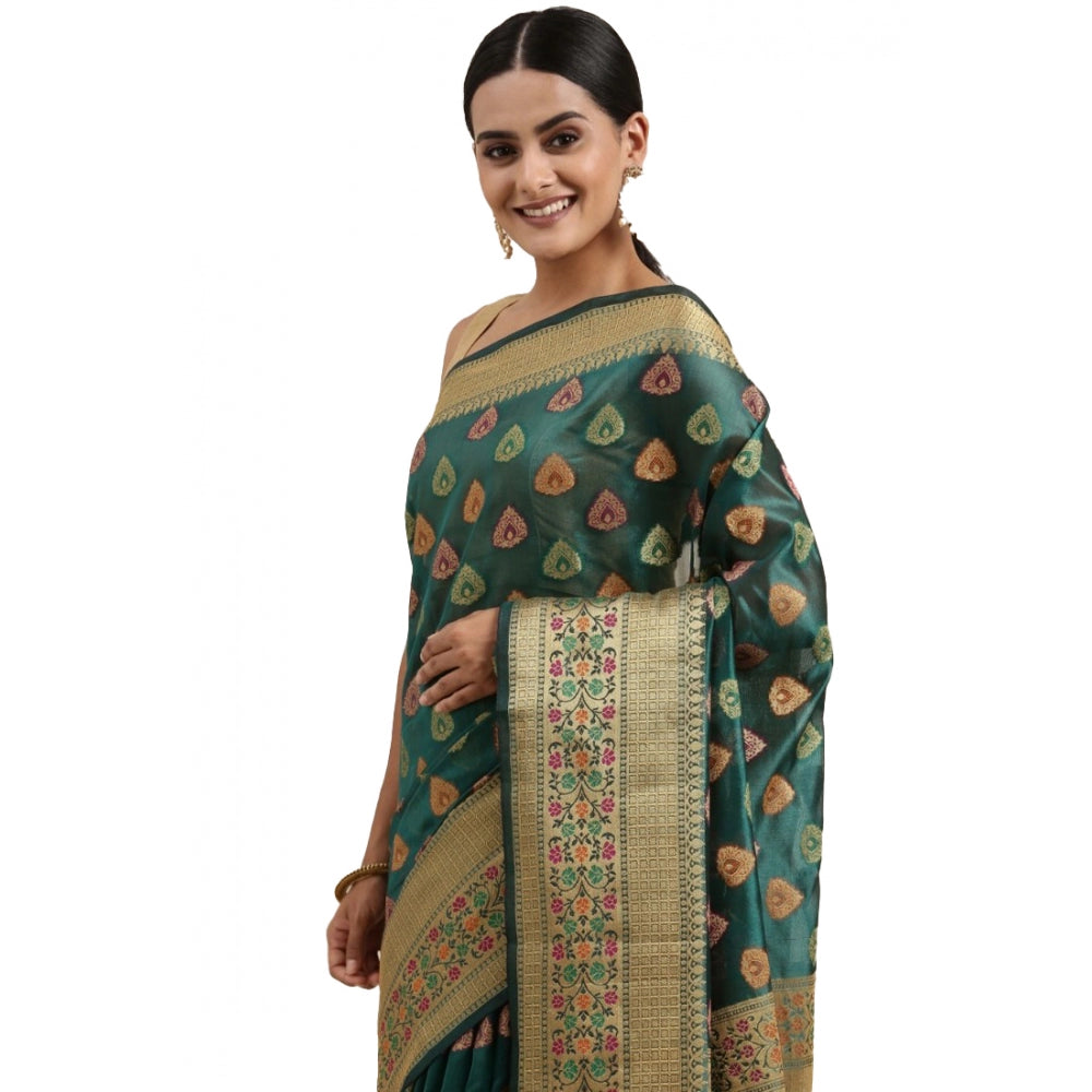 Ranili organza Printed Saree With Unstitched Blouse