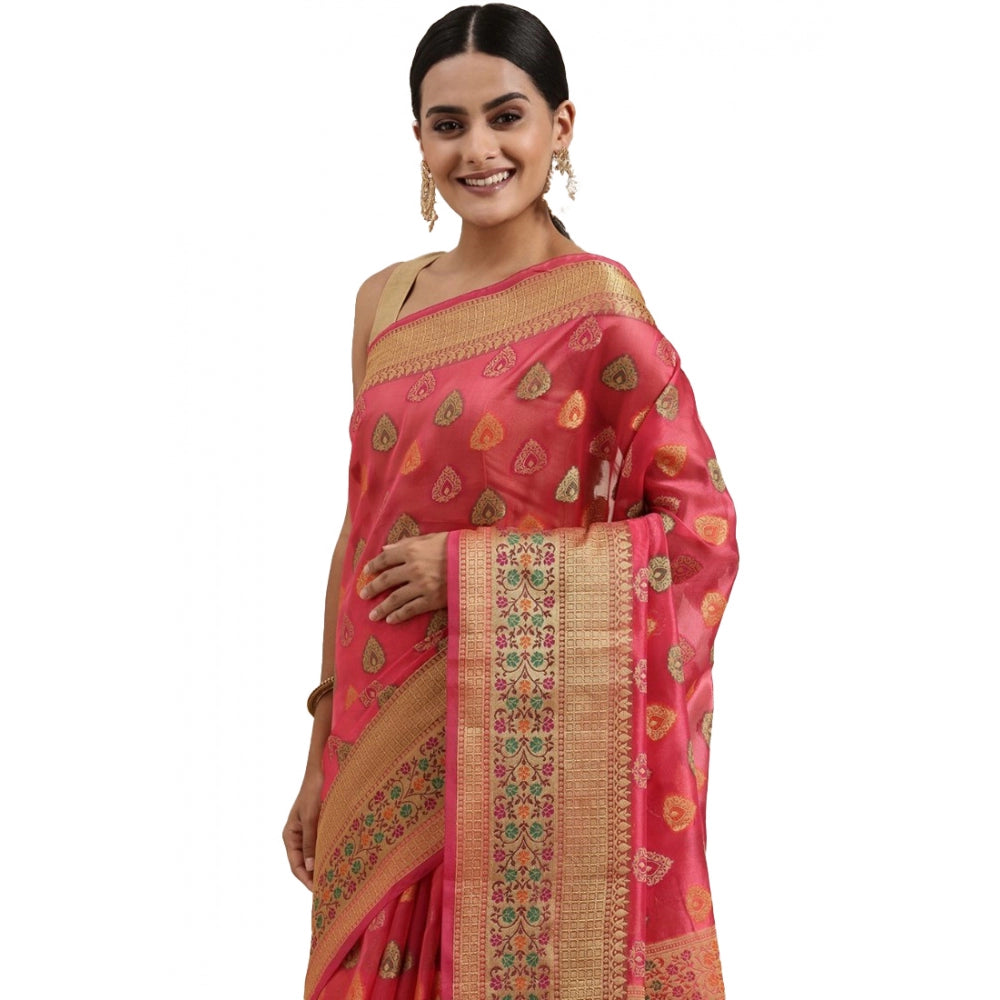 Ranili organza Printed Saree With Unstitched Blouse