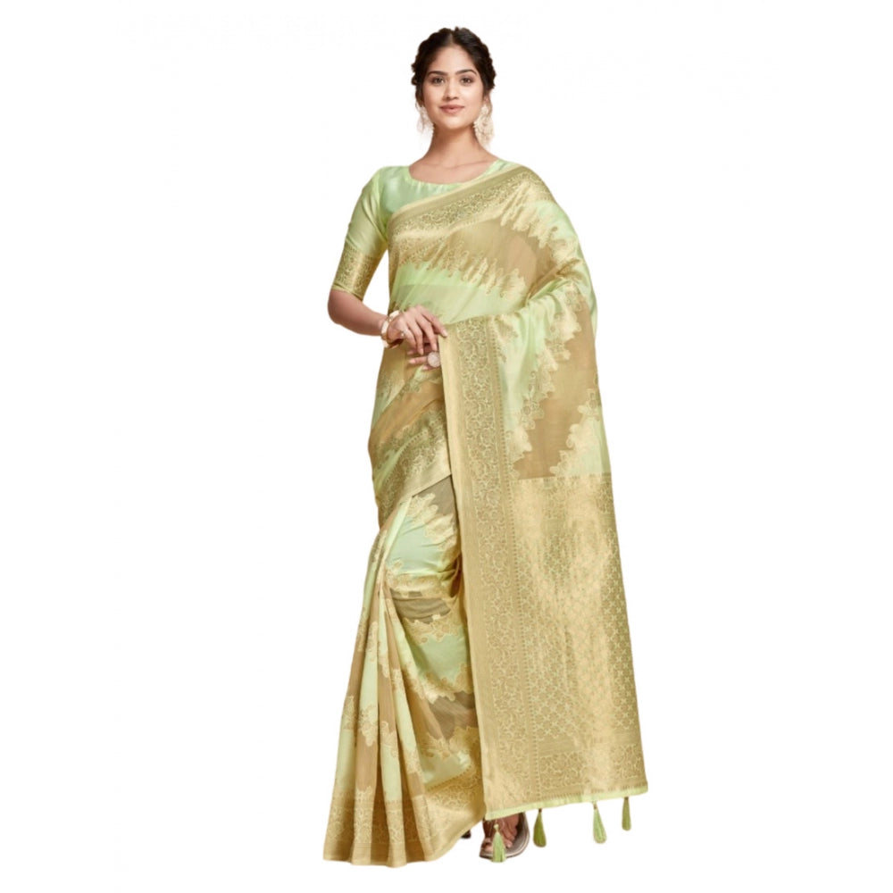 Ranili linen Printed Saree With Unstitched Blouse