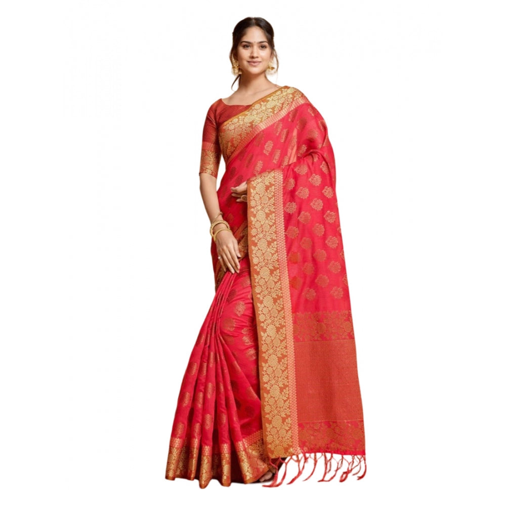 Ranili chanderi Cotton Printed Saree With Unstitched Blouse