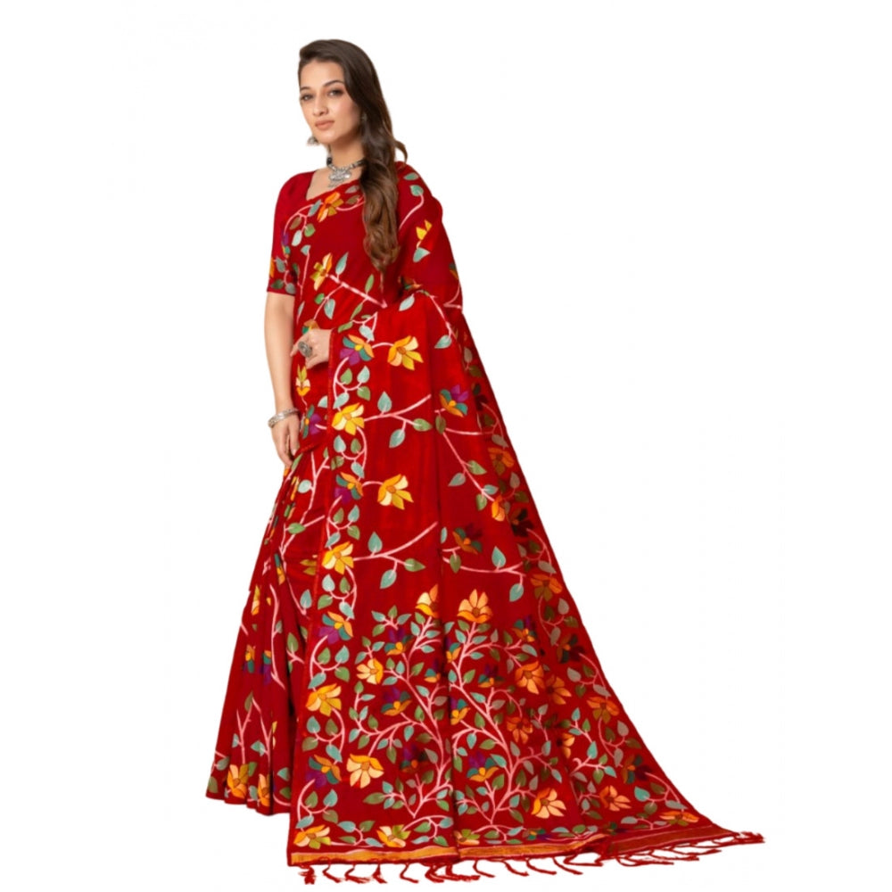 Ranili cotton Printed Saree With Unstitched Blouse