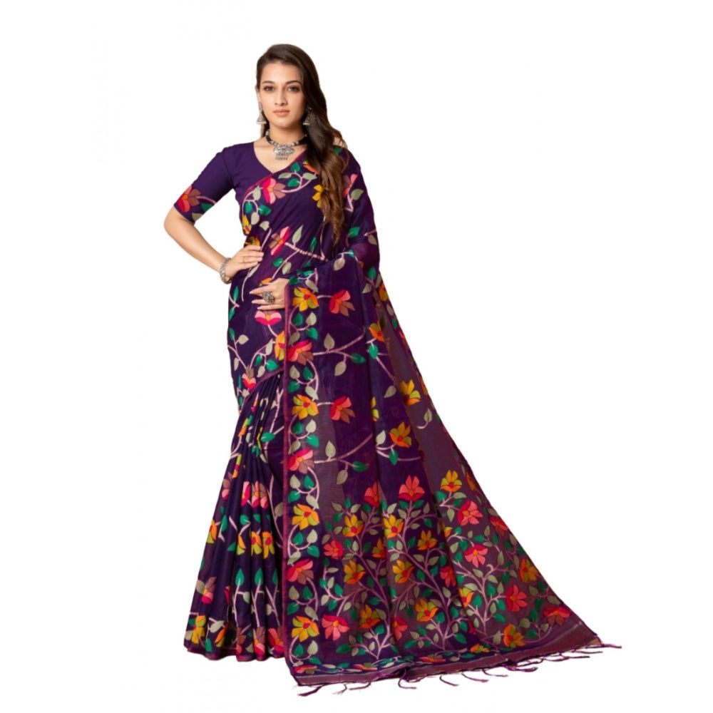 Ranili cotton Printed Saree With Unstitched Blouse