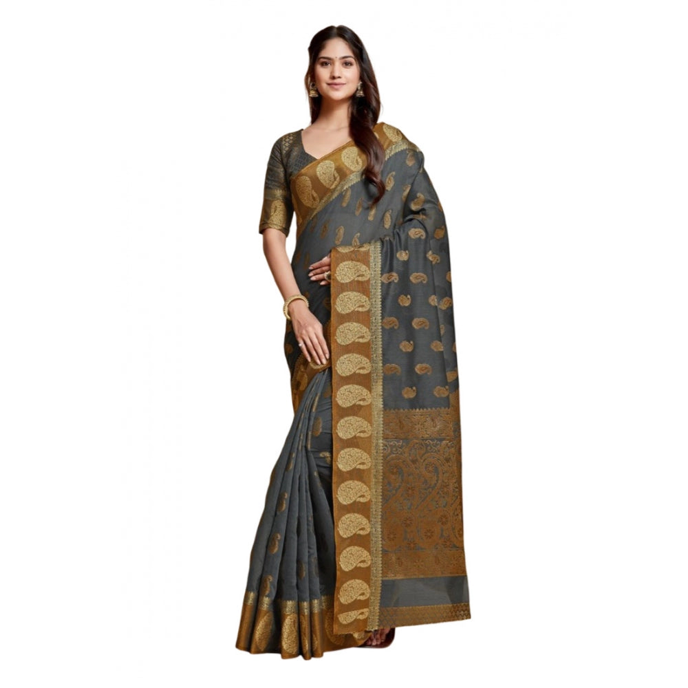 Ranili chanderi Cotton Printed Saree With Unstitched Blouse