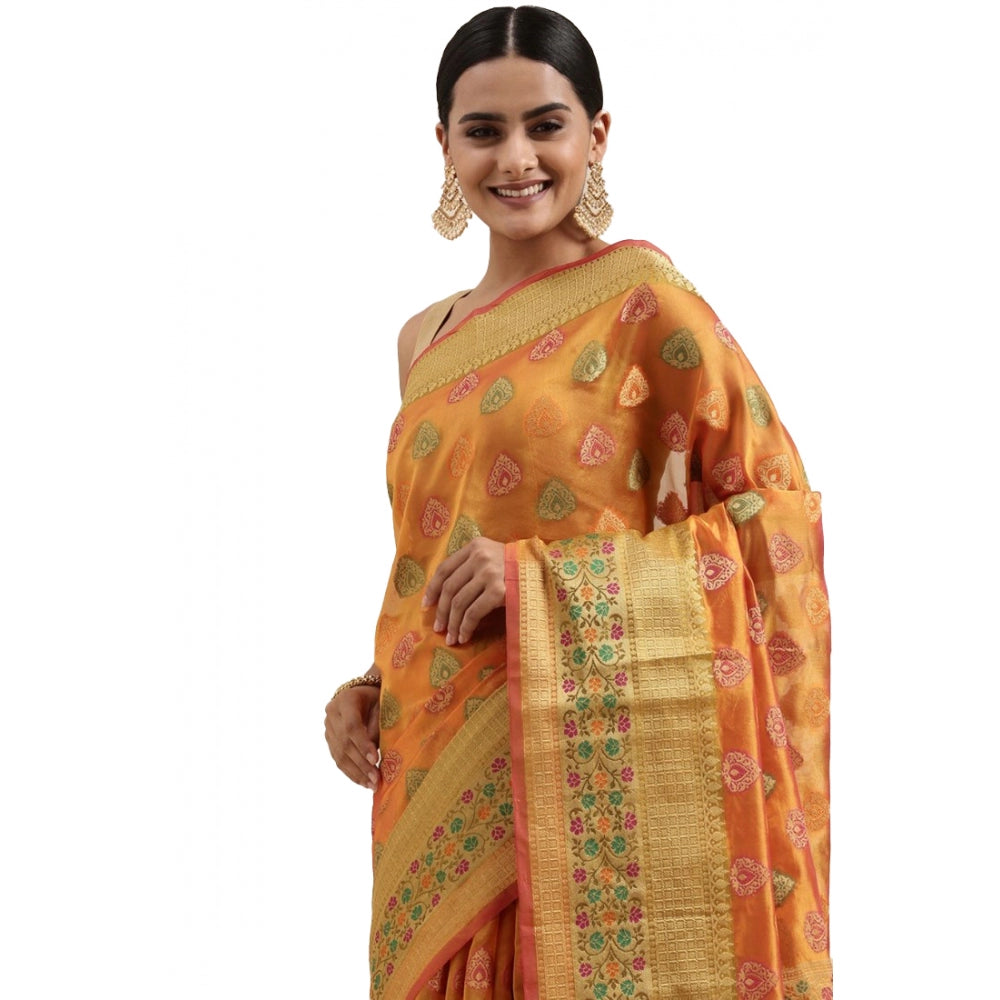 Ranili organza Printed Saree With Unstitched Blouse