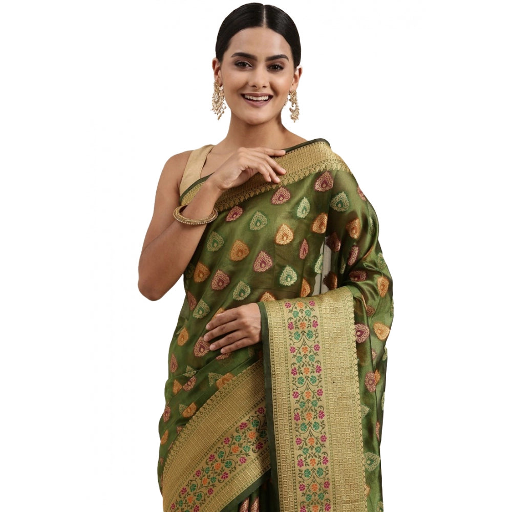 Ranili organza Printed Saree With Unstitched Blouse