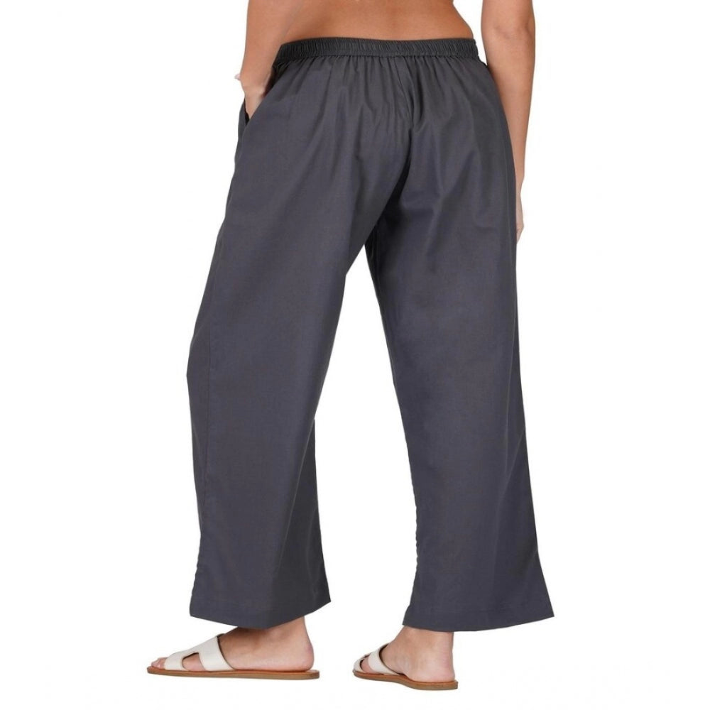 Ranili Casual Cotton Cambric Solid Elastic Palazzo Trousers