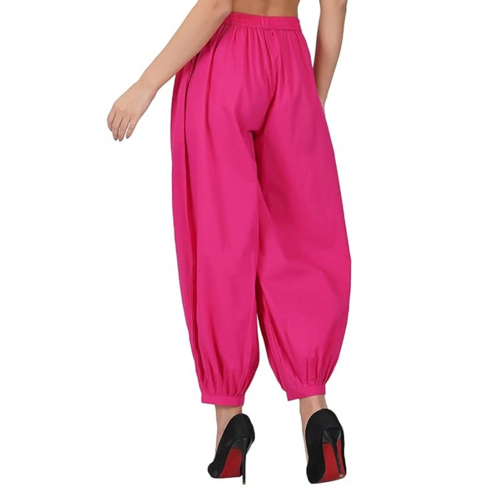 Ranili Casual Cotton Cambric Solid Elastic Waist Patiala Harem Pants