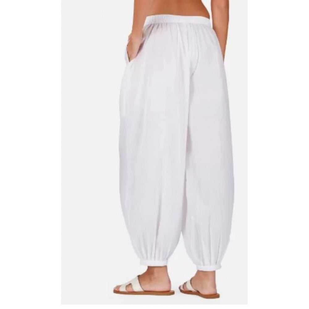 Ranili Casual Cotton Cambric Solid Elastic Waist Patiala Harem Pants