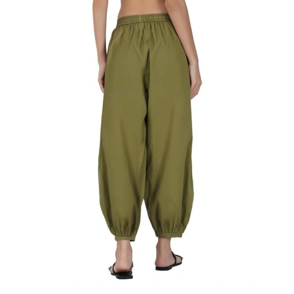Ranili Casual Cotton Cambric Solid Elastic Waist Patiala Harem Pants