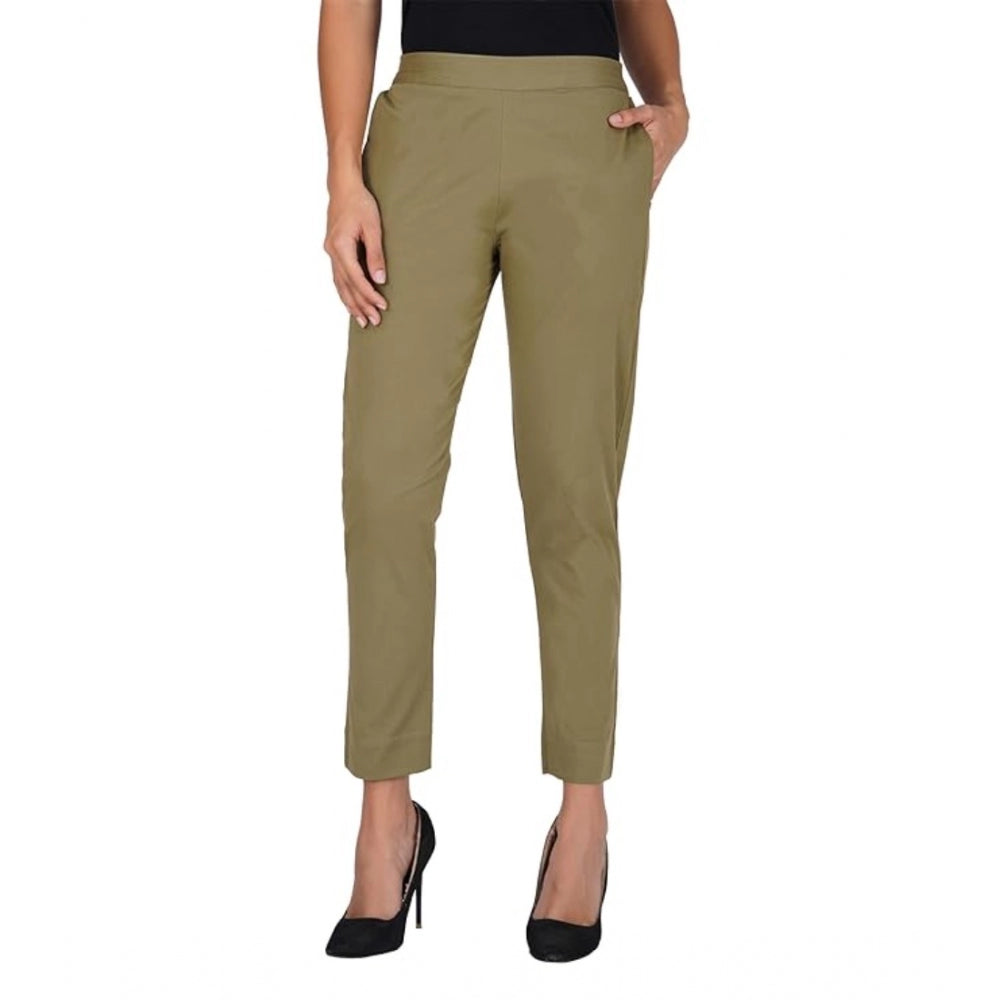 Ranili Casual Cotton Lycra Solid Trouser Pants