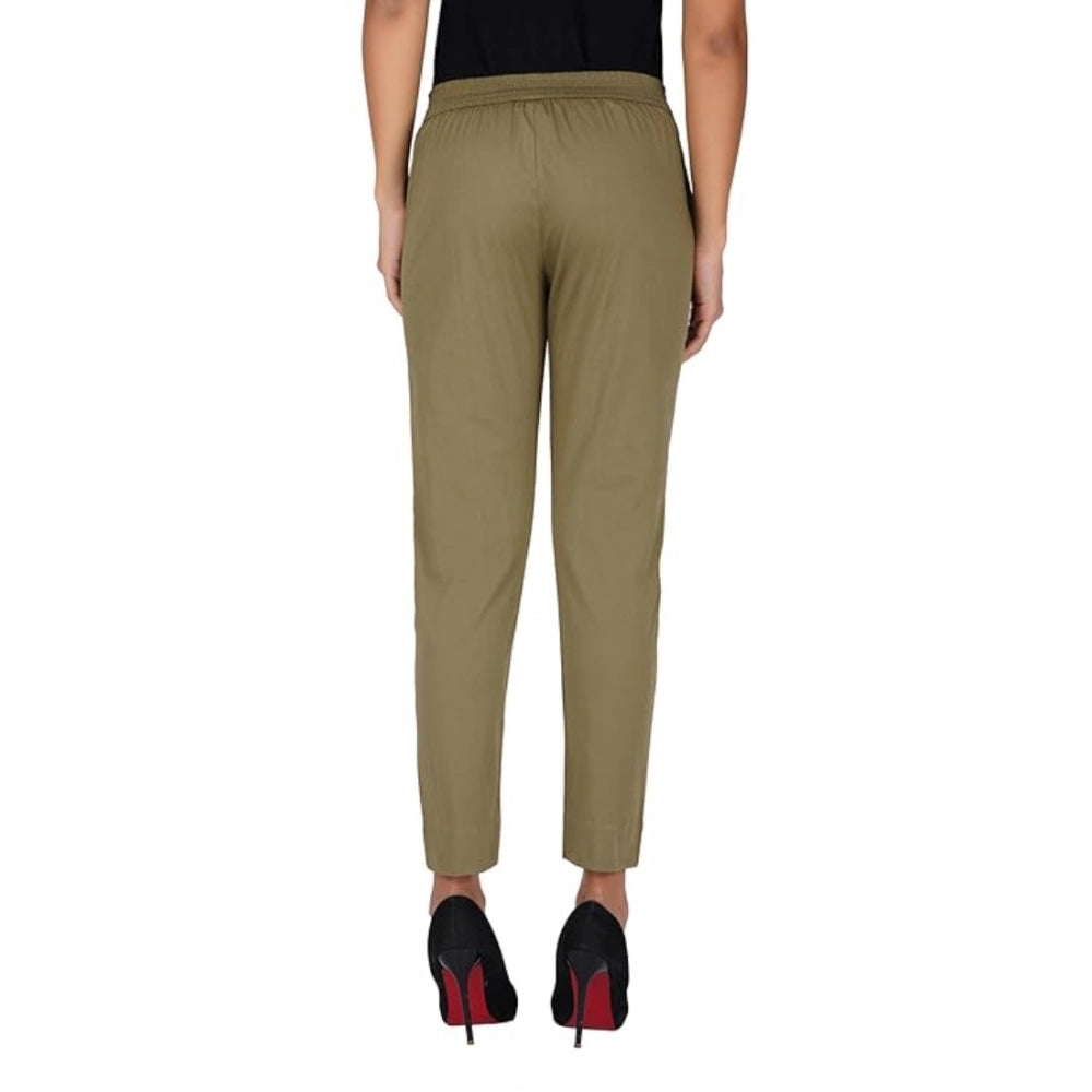 Ranili Casual Cotton Lycra Solid Trouser Pants