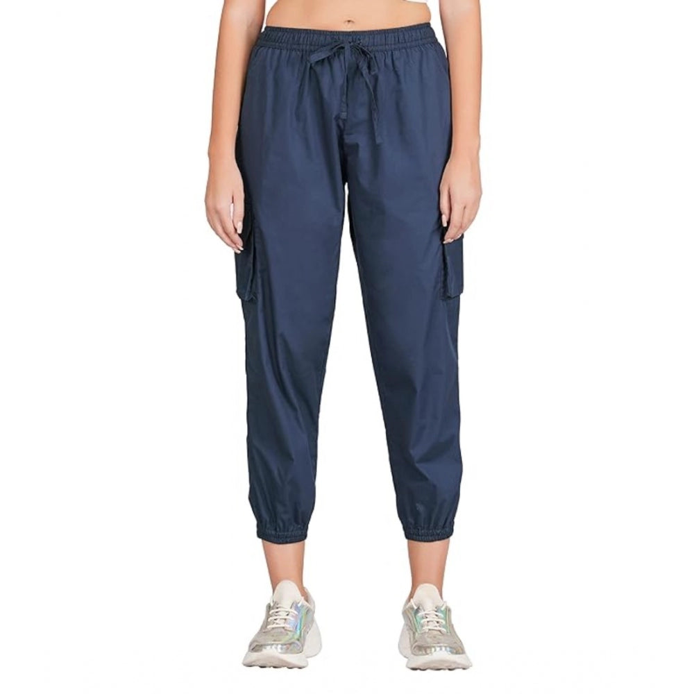 Ranili Casual Cotton Solid Elastic With Drawstring Cargo Pants