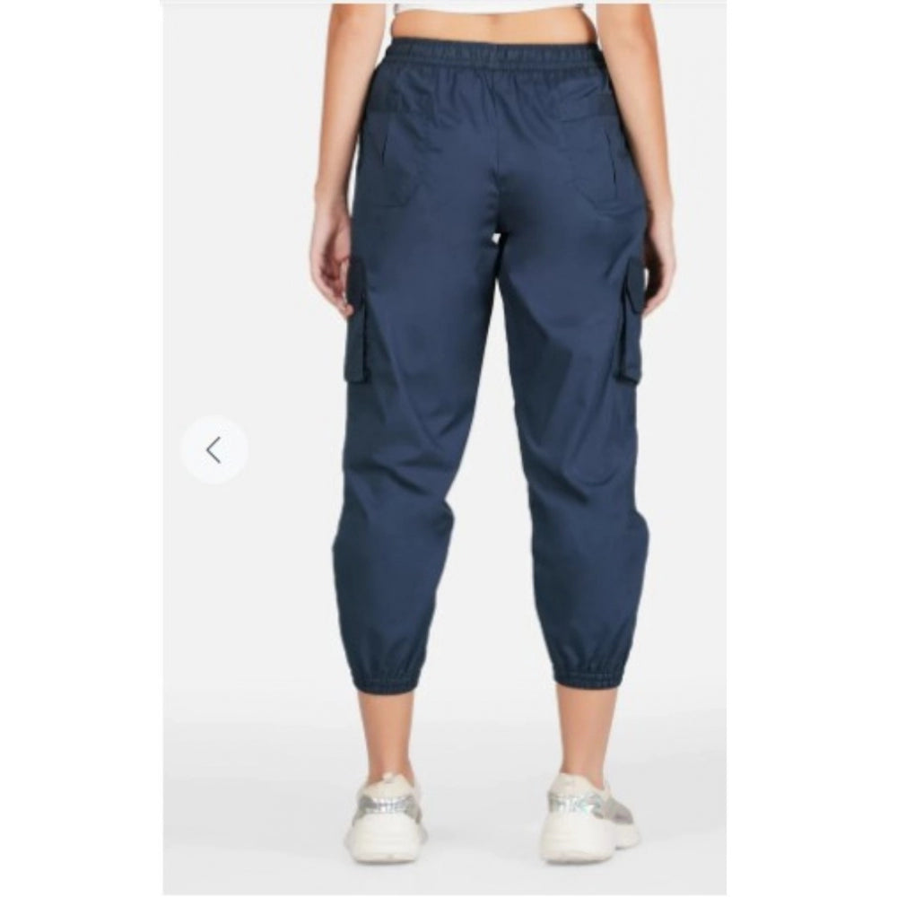 Ranili Casual Cotton Solid Elastic With Drawstring Cargo Pants