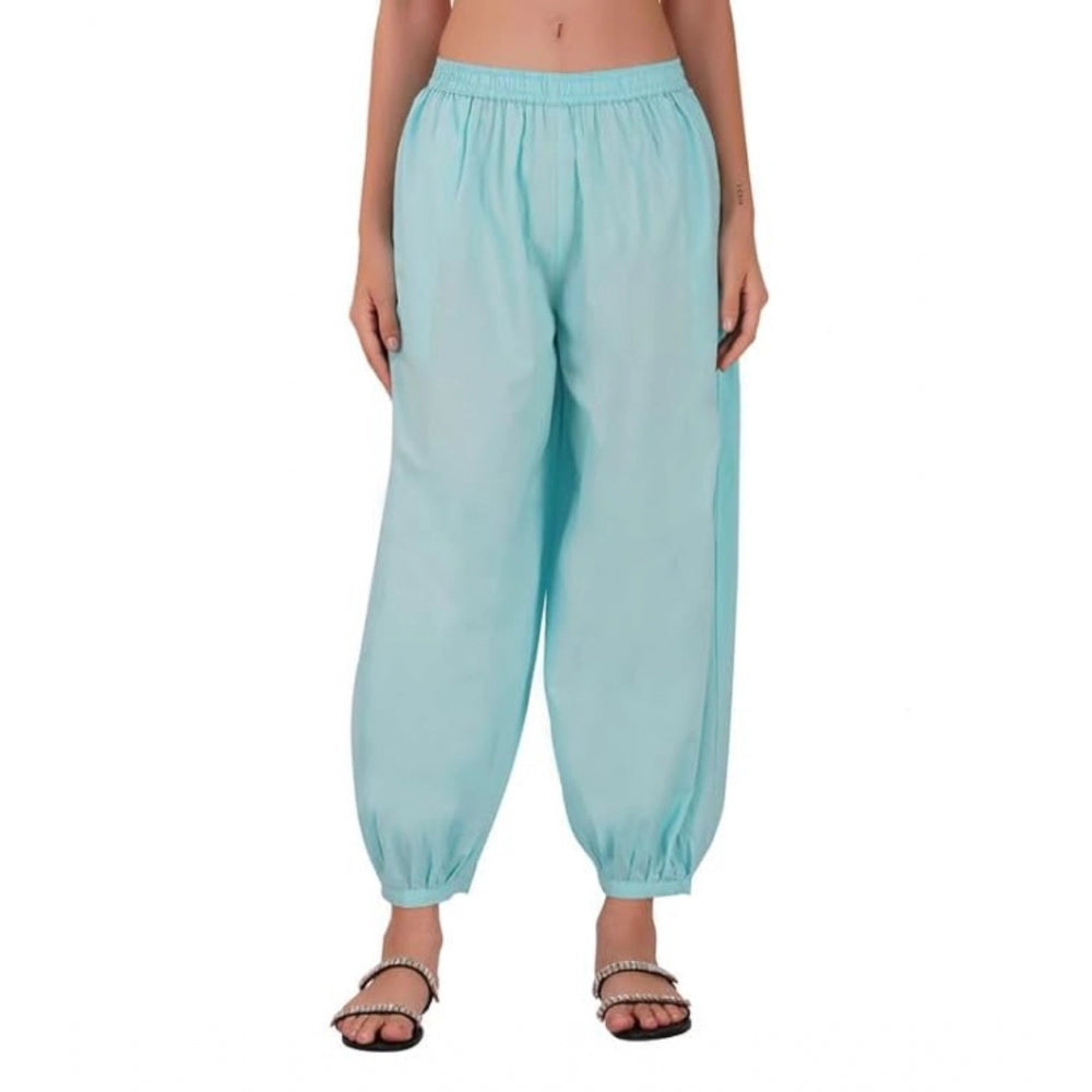 Ranili Casual Cotton Cambric Solid Elastic Waist Patiala Harem Pants