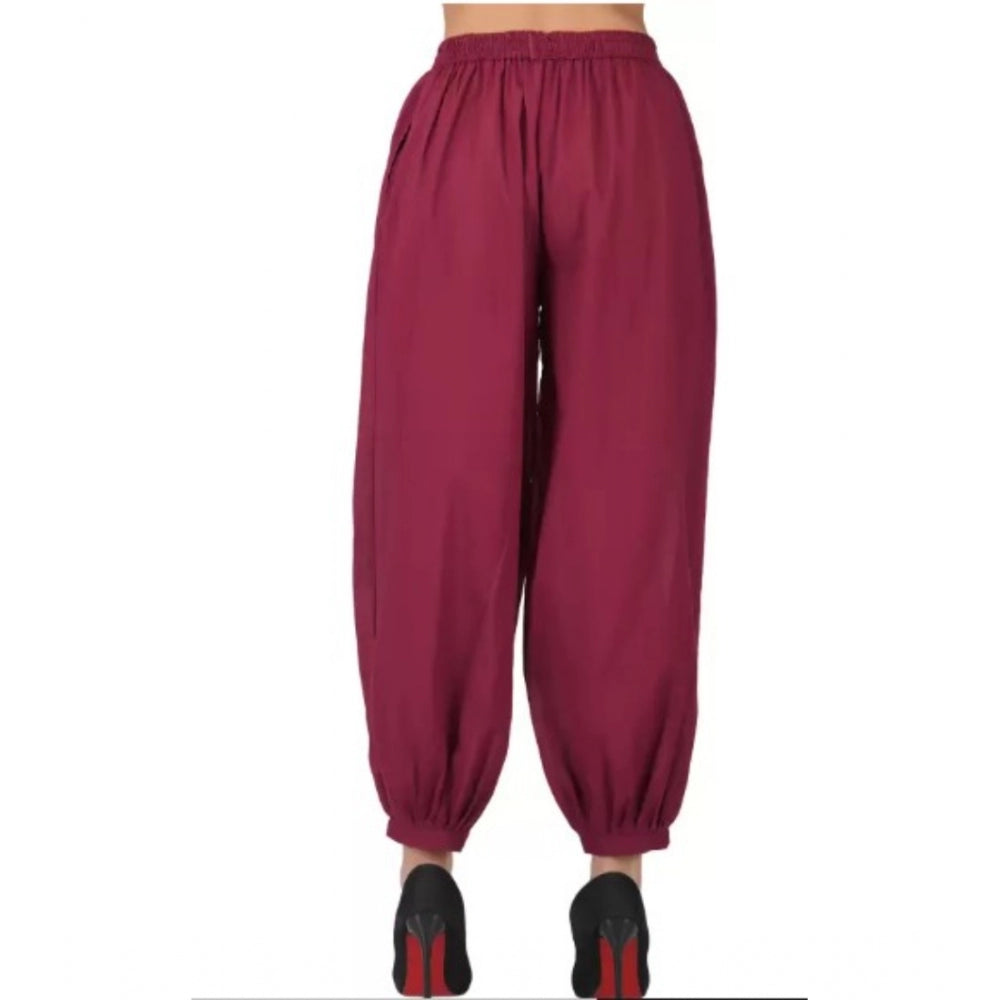Ranili Casual Cotton Cambric Solid Elastic Waist Patiala Harem Pants