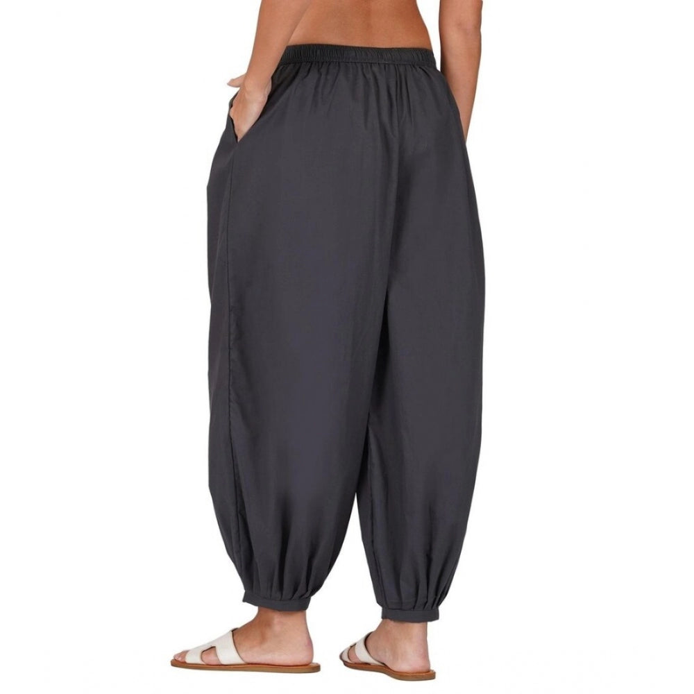 Ranili Casual Cotton Cambric Solid Elastic Patiala Harem Pants