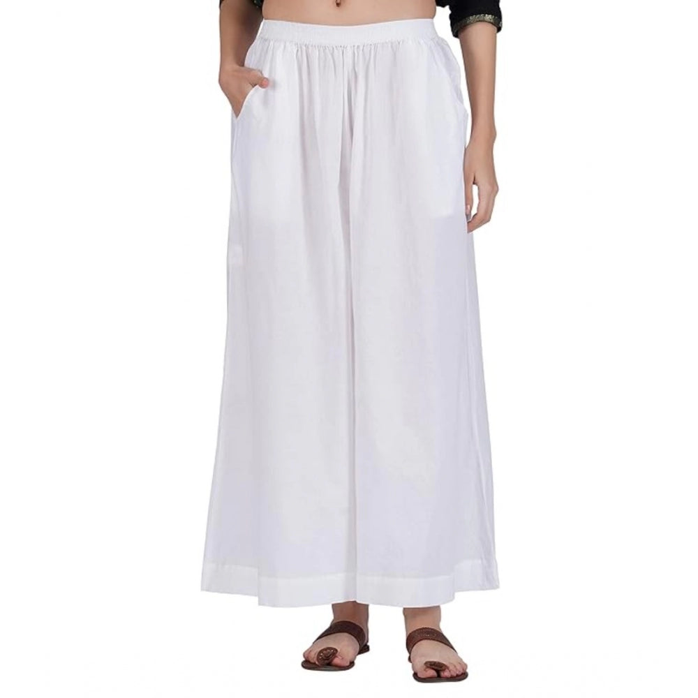 Ranili Casual Cotton Solid Elastic Palazzo