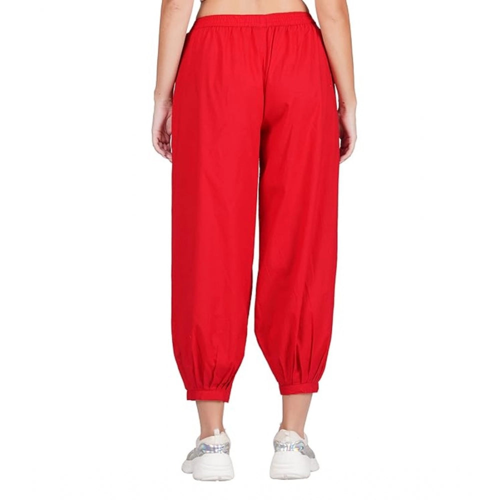 Ranili Casual Cotton Cambric Solid Elastic Waist Patiala Harem Pants