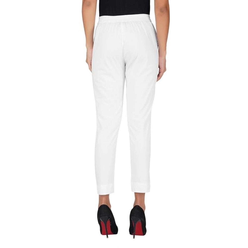 Ranili Casual Cotton Lycra Solid Trouser Pants