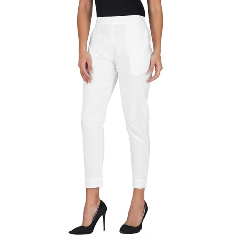 Ranili Casual Cotton Lycra Solid Trouser Pants