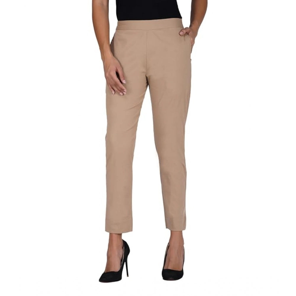 Ranili Casual Cotton Lycra Solid Trouser Pants