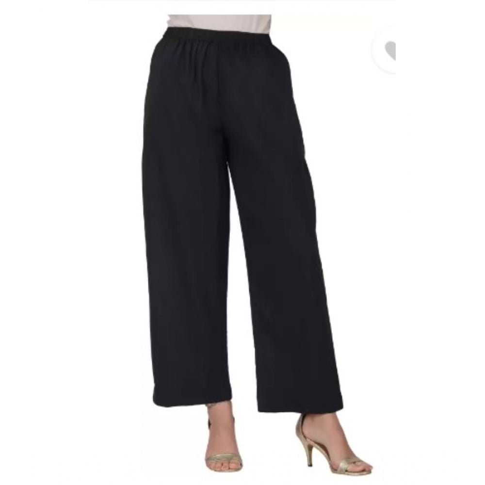 Ranili Casual Cotton Cambric Solid Elastic Palazzo Trousers