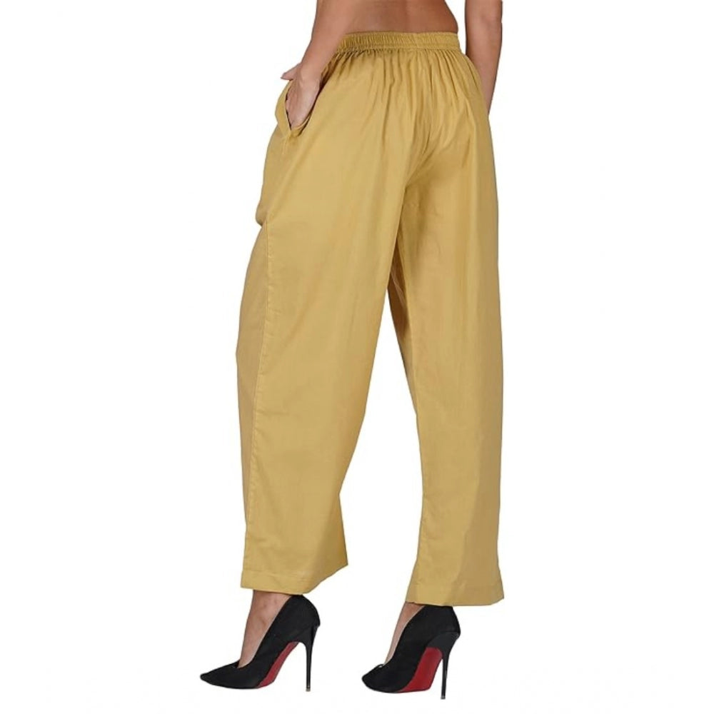 Ranili Casual Cotton Cambric Solid Elastic Palazzo Trousers