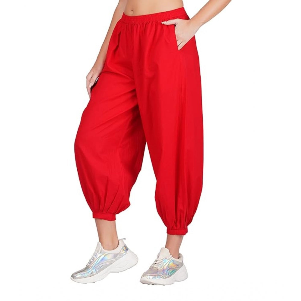 Ranili Casual Cotton Cambric Solid Elastic Waist Patiala Harem Pants