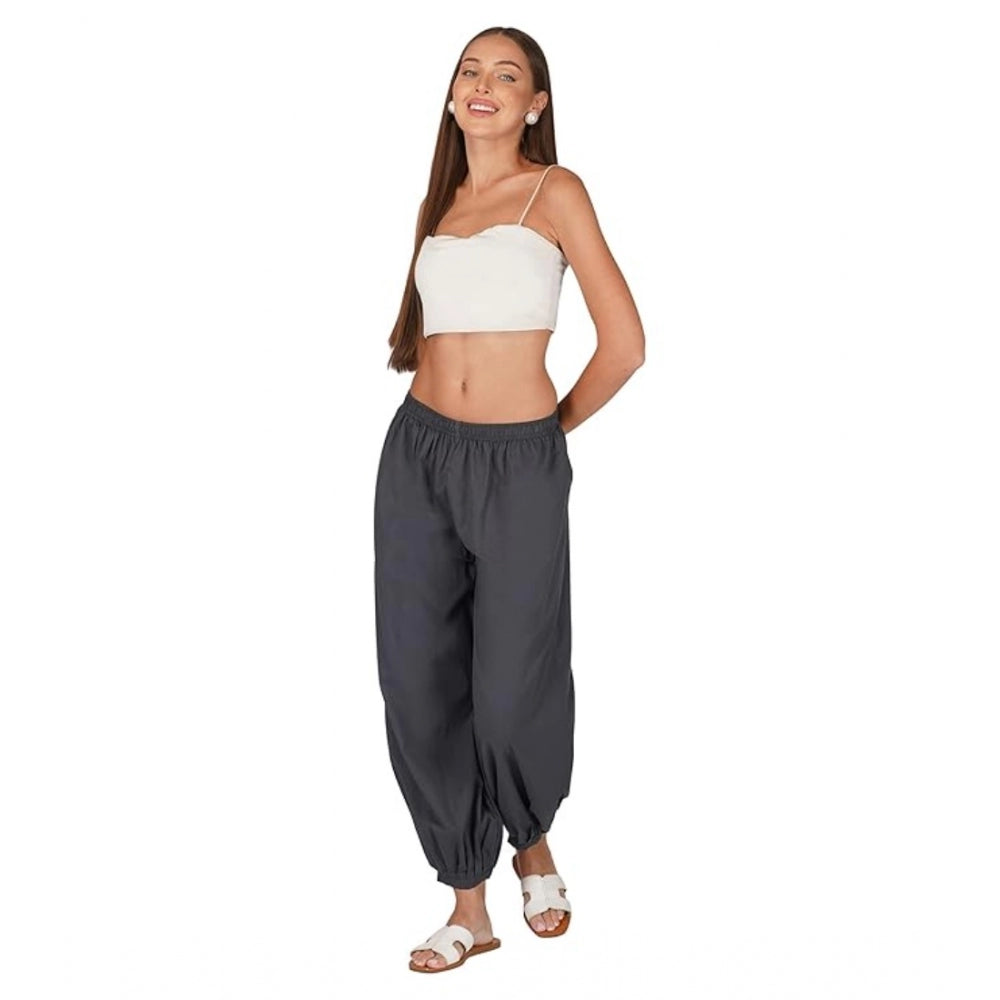 Ranili Casual Cotton Cambric Solid Elastic Patiala Harem Pants