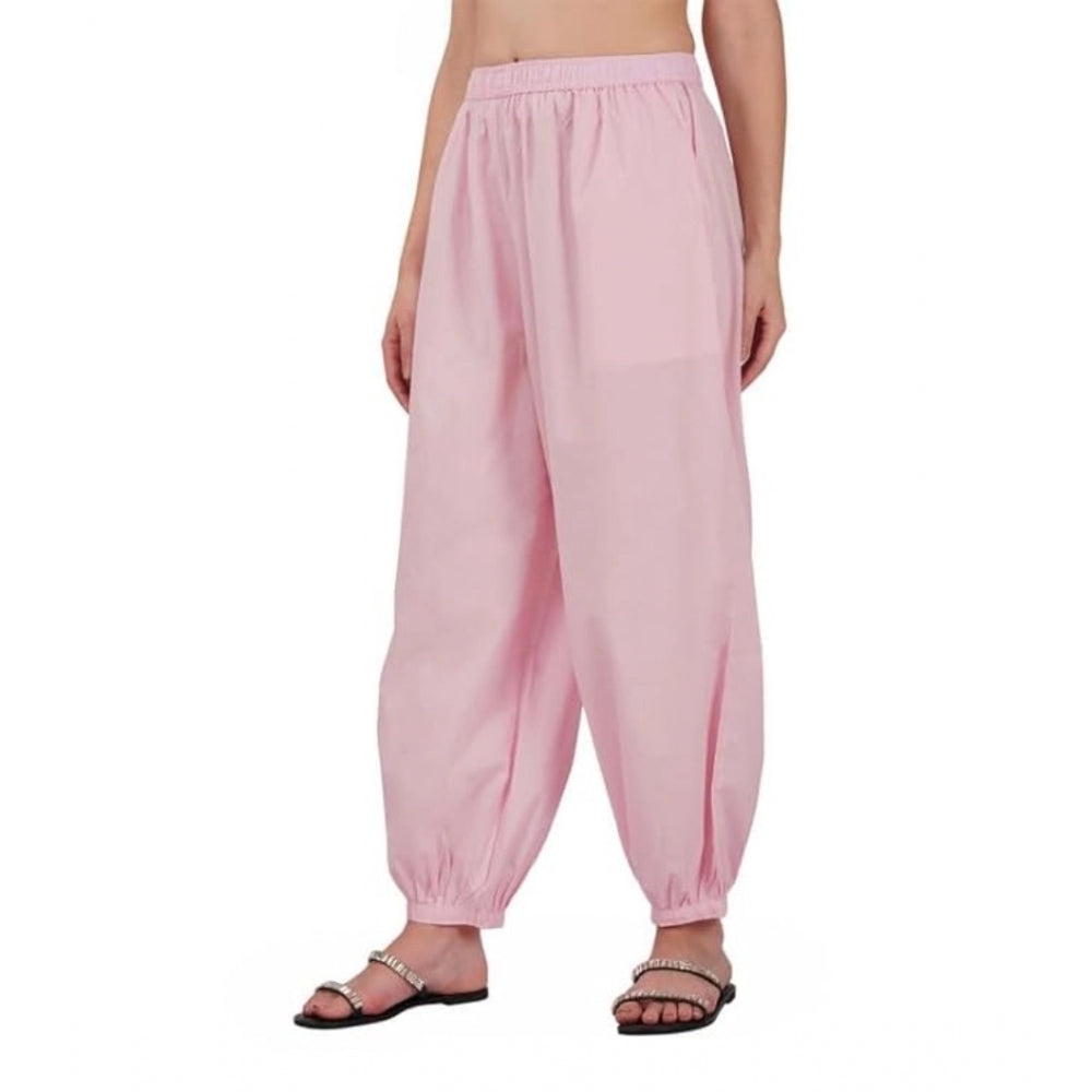 Ranili Casual Cotton Cambric Solid Elastic Waist Patiala Harem Pants