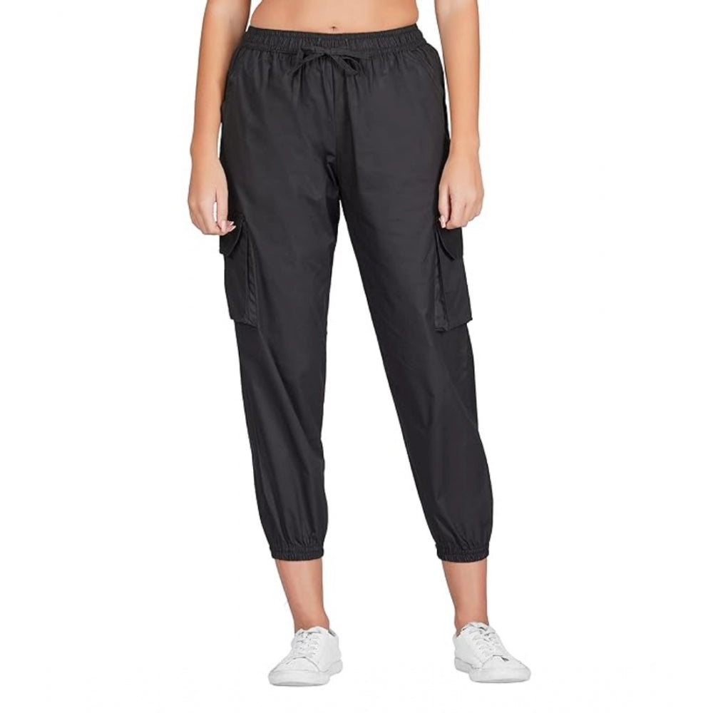 Ranili Casual Cotton Solid Elastic With Drawstring Cargo Pants