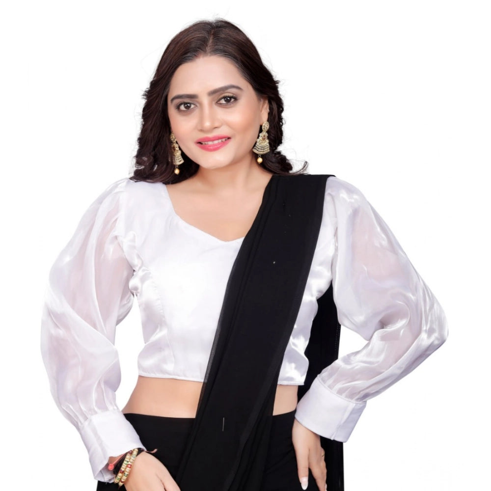 Ranili Women's organza Plain Readymade Blouse
