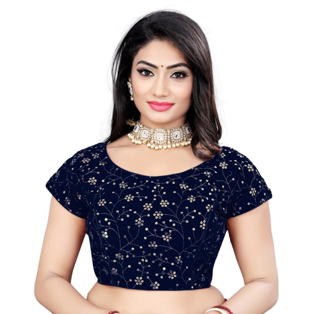 Ranili Women's velvet Sequins Readymade Blouse