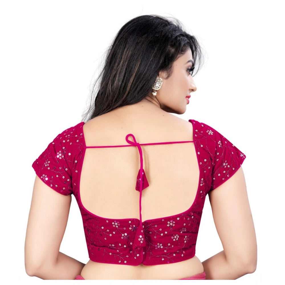 Ranili Women's velvet Sequins Readymade Blouse