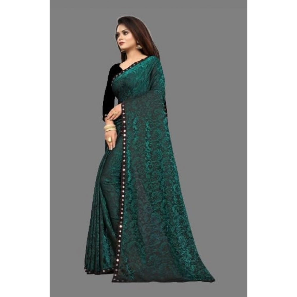 Ranili Lycra Solid Saree With Unstitched Blouse