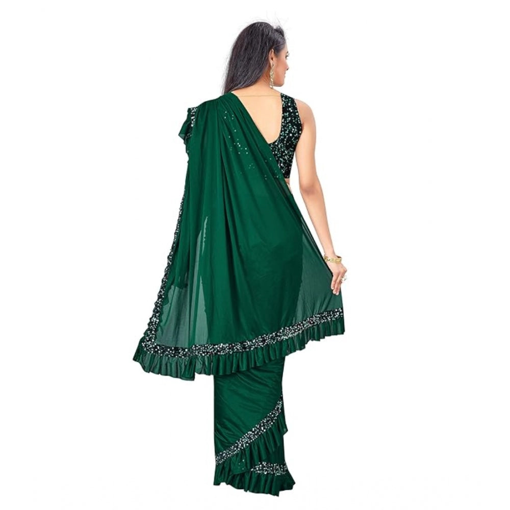 Ranili Lycra Solid Saree With Unstitched Blouse