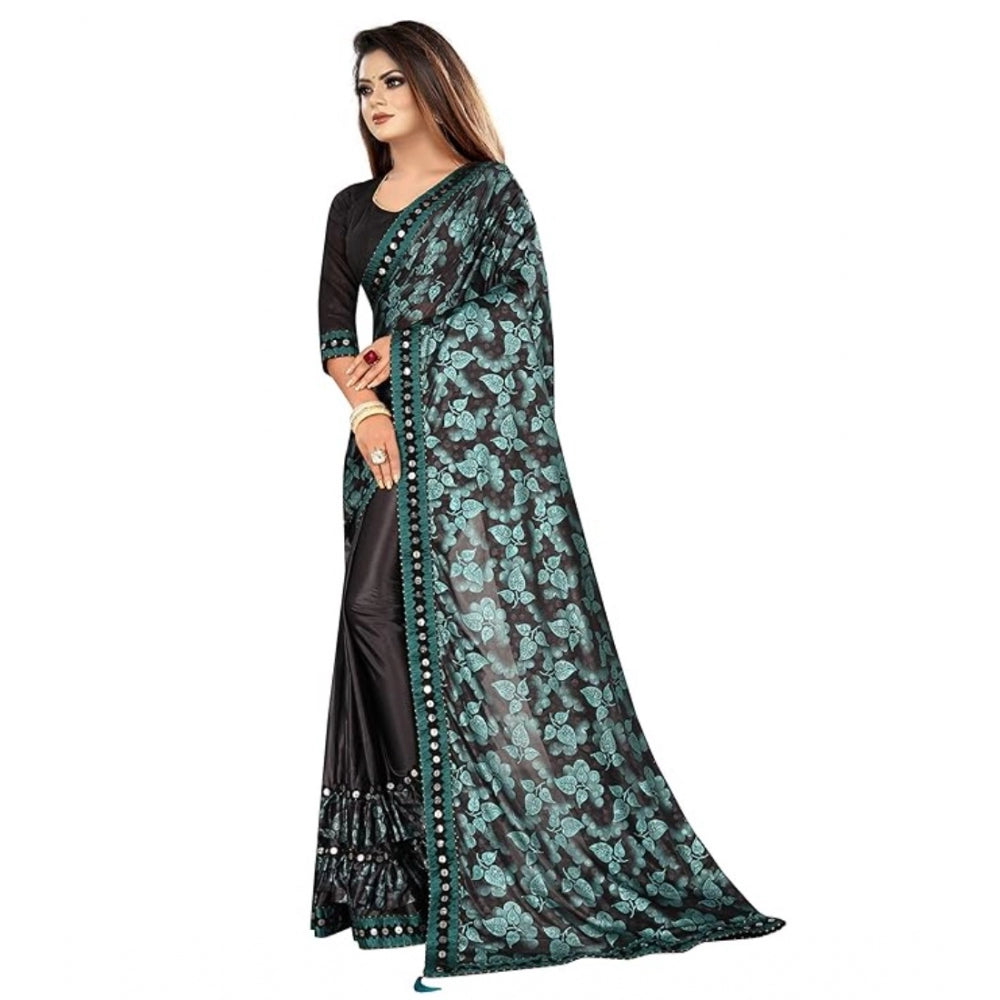 Ranili Lycra Solid Saree With Unstitched Blouse