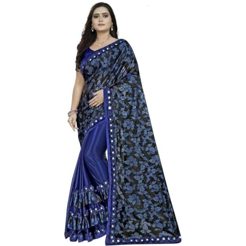 Ranili Lycra Solid Saree With Unstitched Blouse