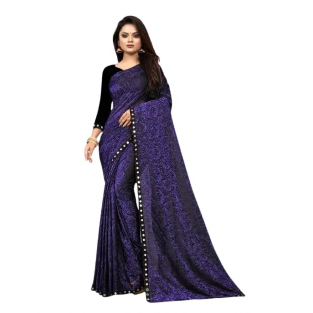 Ranili Lycra Solid Saree With Unstitched Blouse