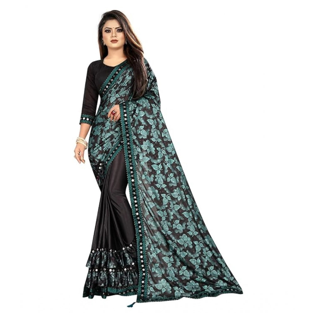 Ranili Lycra Solid Saree With Unstitched Blouse