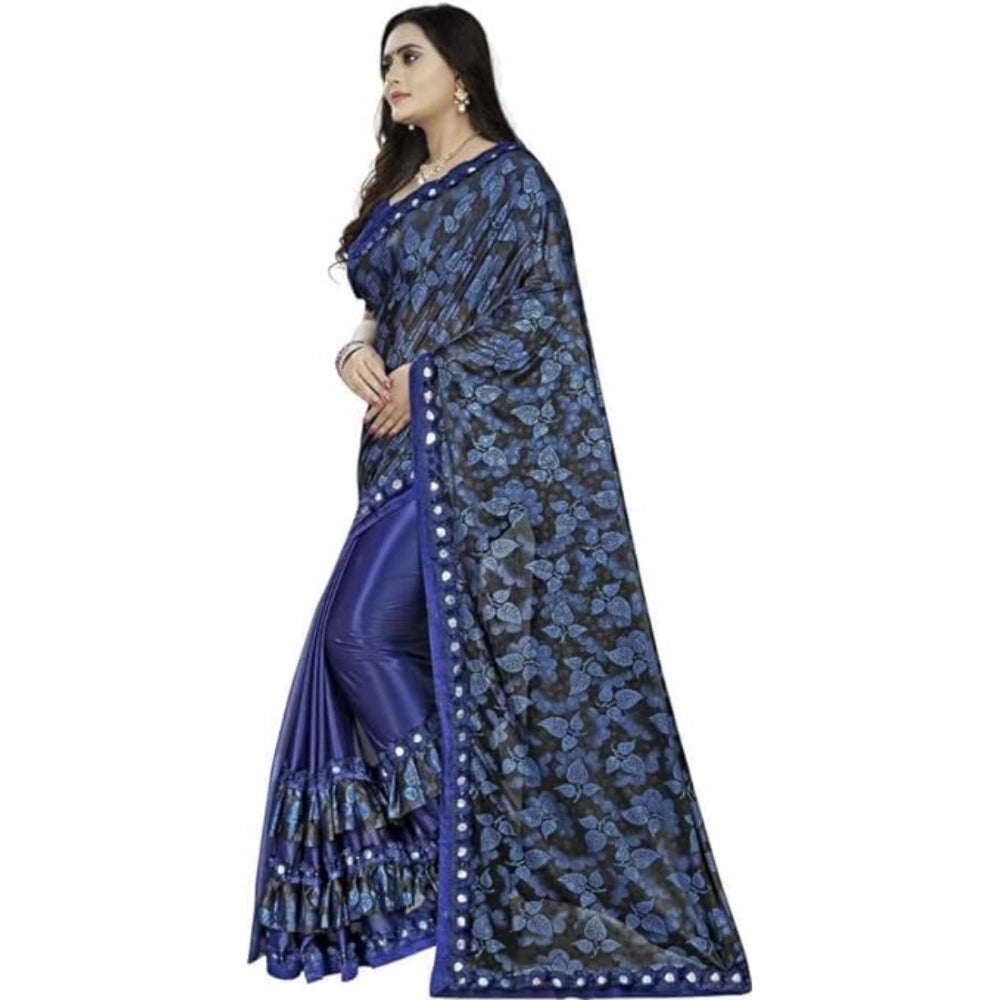Ranili Lycra Solid Saree With Unstitched Blouse