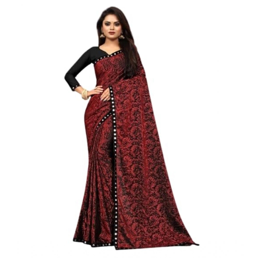 Ranili Lycra Solid Saree With Unstitched Blouse