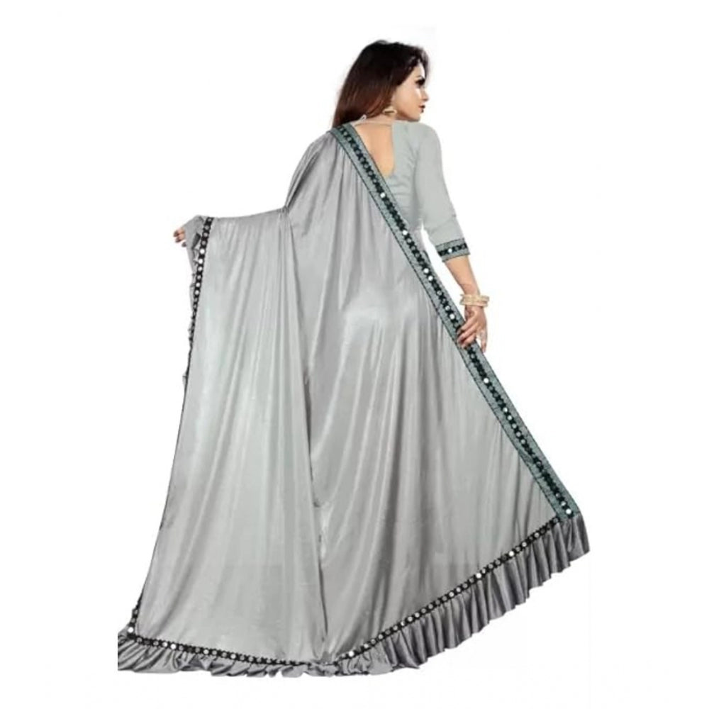 Ranili Malai Lining Solid Saree With Unstitched Blouse