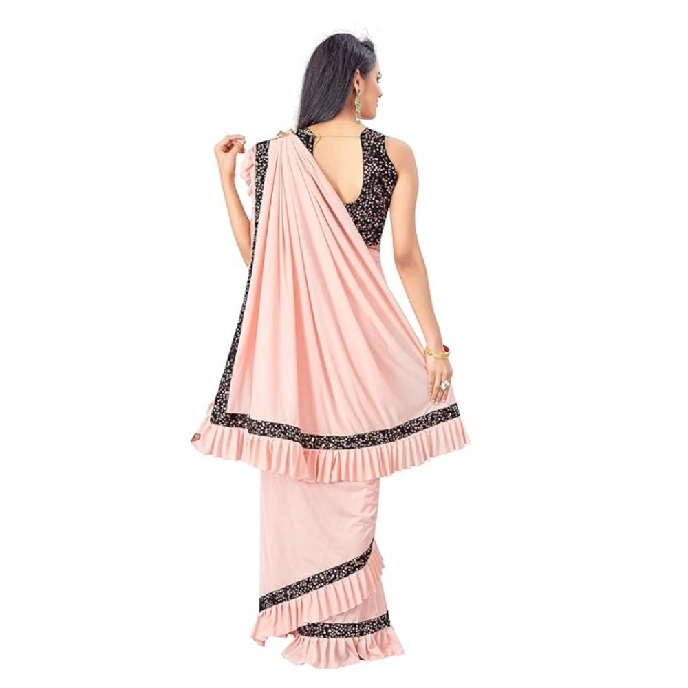Ranili Lycra Solid Saree With Unstitched Blouse
