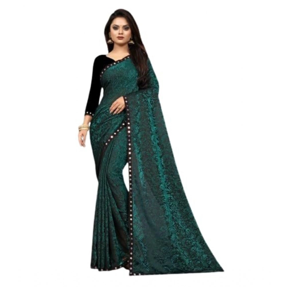 Ranili Lycra Solid Saree With Unstitched Blouse