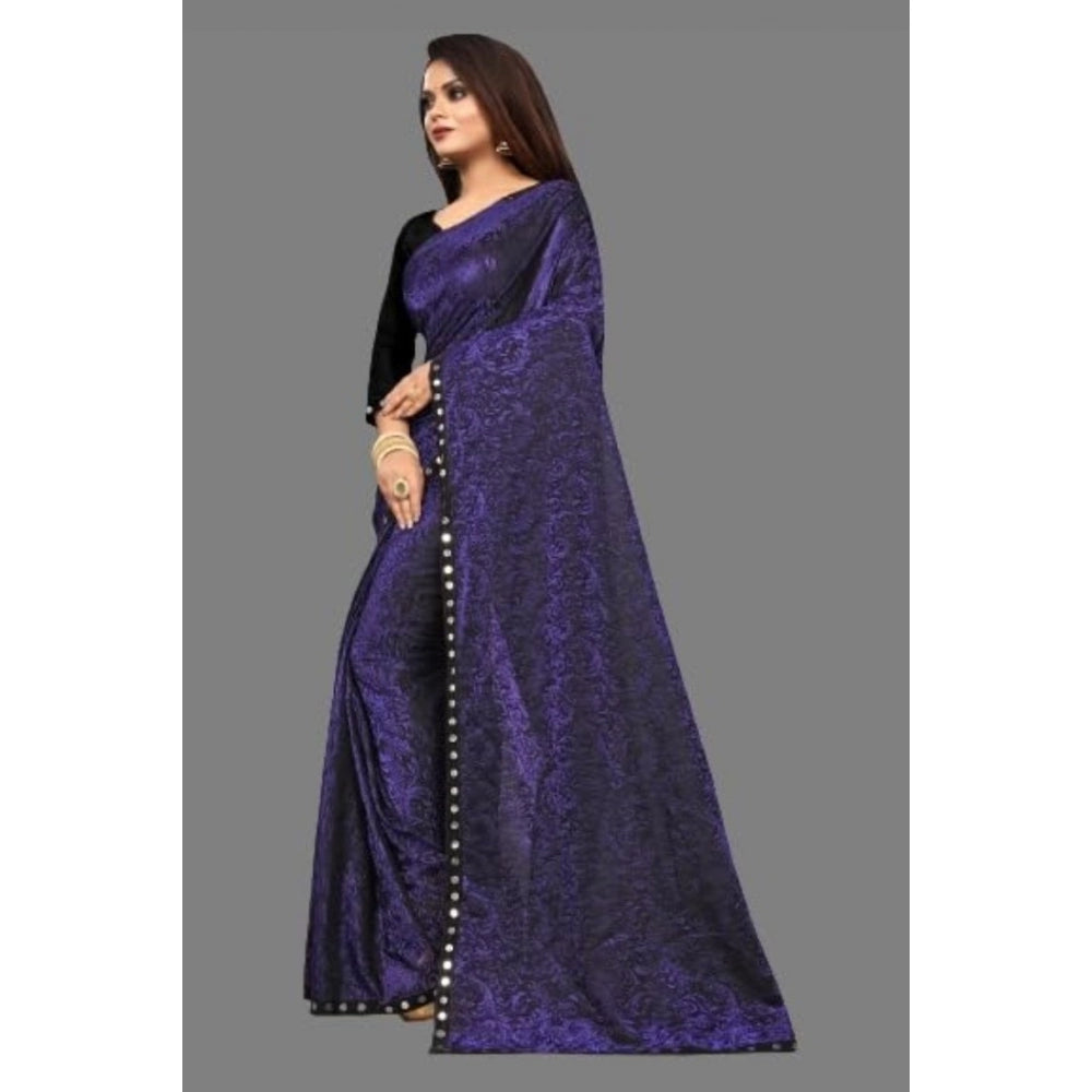 Ranili Lycra Solid Saree With Unstitched Blouse