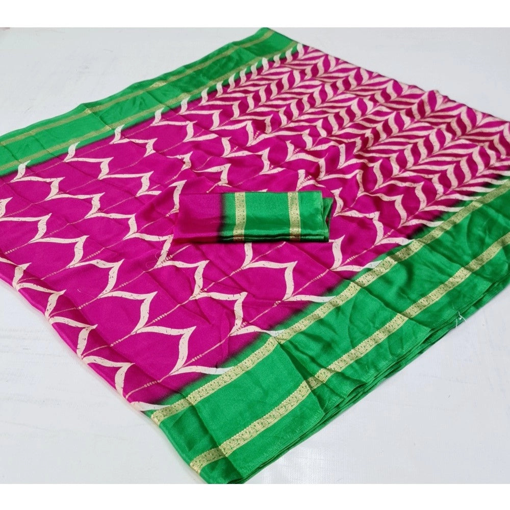 Ranili Cotton Printed Saree With Unstitched Blouse