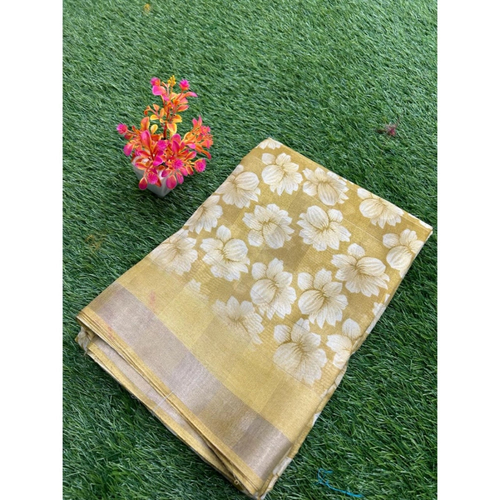 Ranili Cotton Printed Saree With Unstitched Blouse