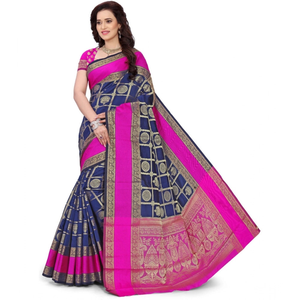 Ranili Jacquard Woven Saree With Unstitched Blouse 5.5mtr