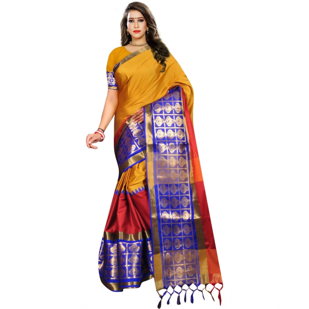 Ranili Jacquard Woven Saree With Unstitched Blouse 5.5mtr